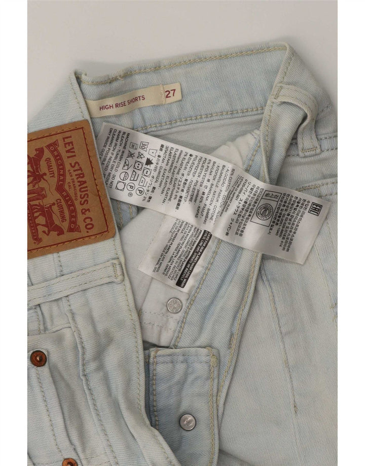 Damskie spodenki jeansowe Levi's z wysokim stanem W27, małe, niebieskie, bawełniane