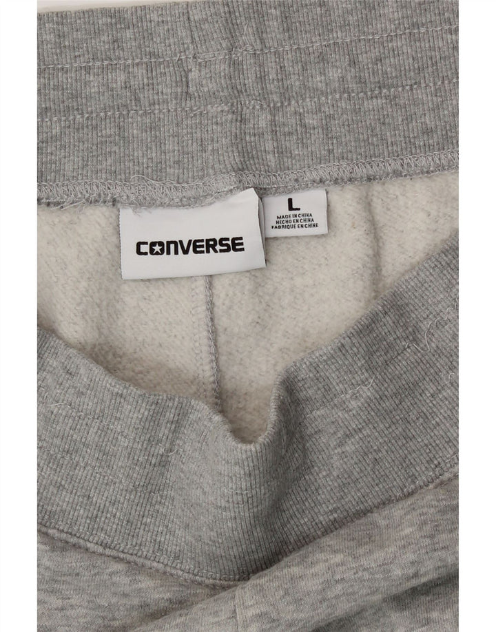 Męskie spodnie dresowe Converse Joggers, duże, szare, bawełniane
