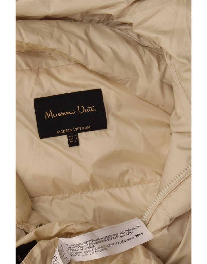 Damski płaszcz ocieplany Massimo Dutti UK 10, mały, złamany biały poliester