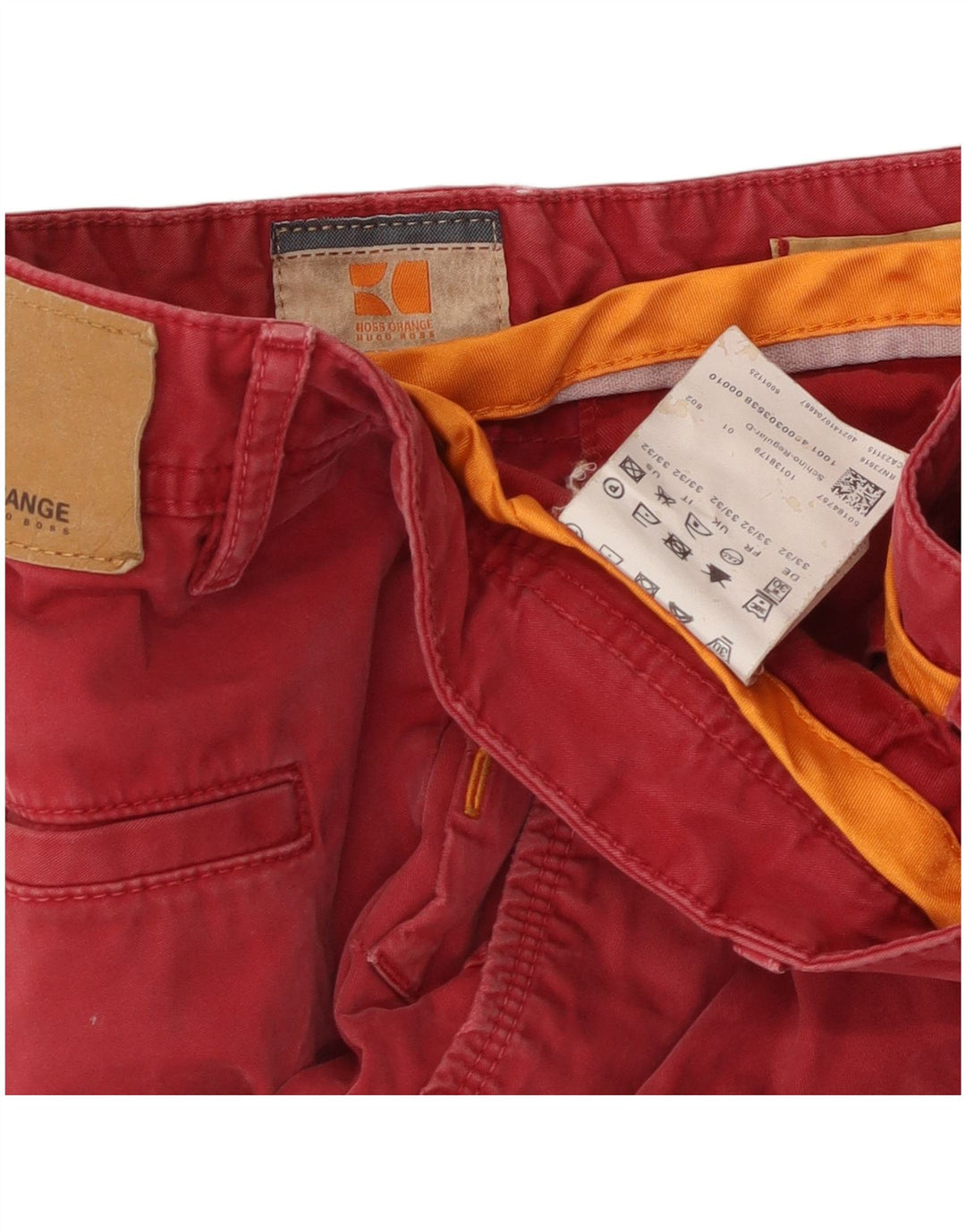 Męskie spodenki Chino Hugo Boss W33 Średnio-czerwone, bawełniane