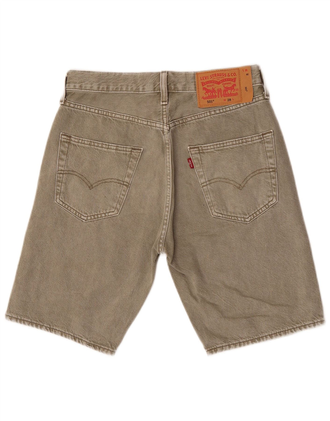Męskie spodenki jeansowe Levi's 501 W28, małe, bawełniane w kolorze khaki