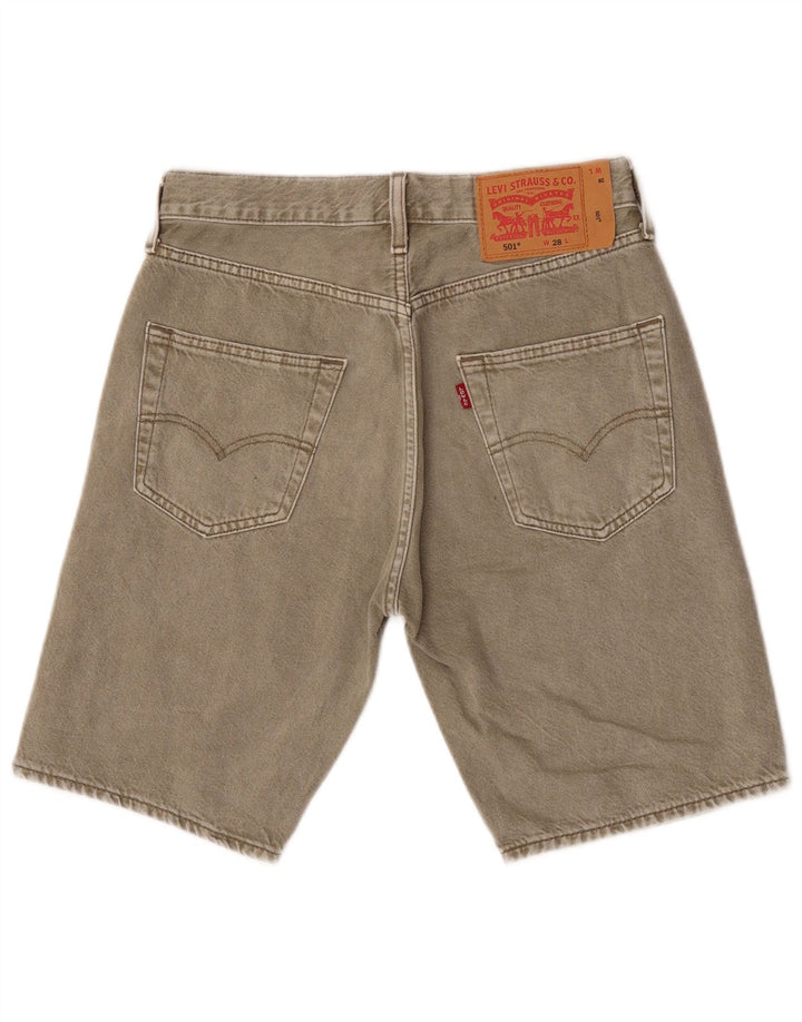 Męskie spodenki jeansowe Levi's 501 W28, małe, bawełniane w kolorze khaki