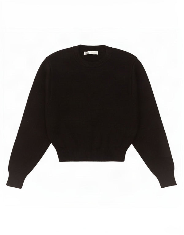 Damski sweter z okrągłym dekoltem Zara UK 10 Small Black Wiskoza