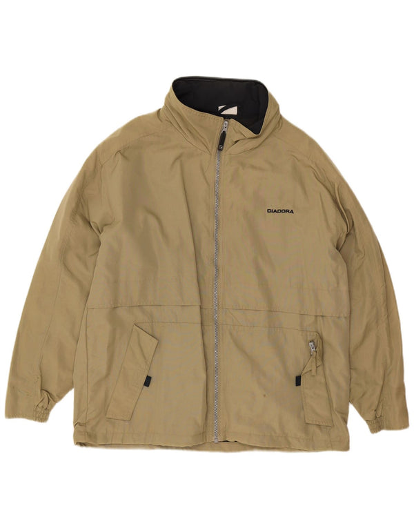 Męska kurtka przeciwdeszczowa z kapturem i luźnym krojem Diadora UK 36 Small Khaki Poliamid