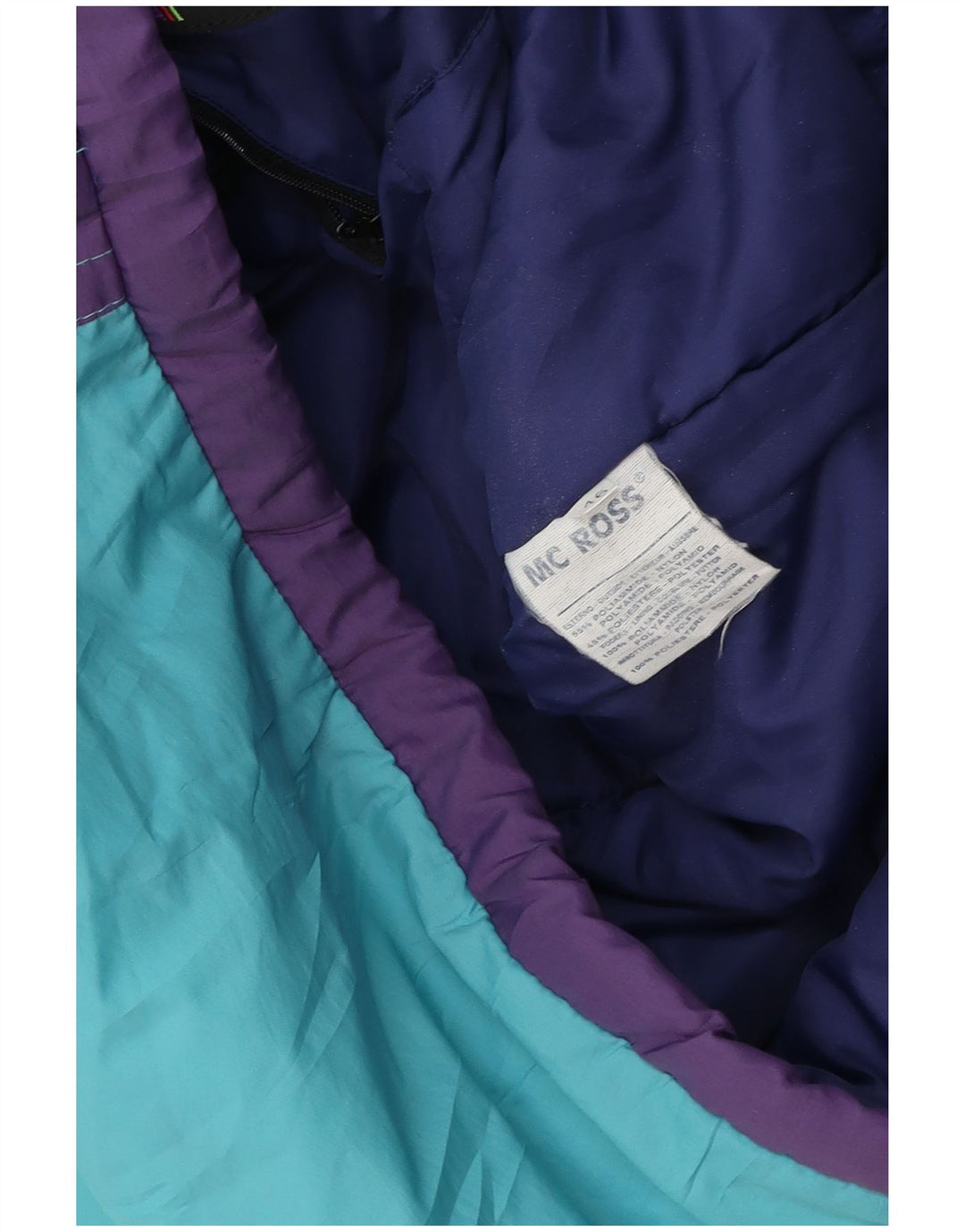 Męska kurtka narciarska MC ROSS o luźnym kroju IT 46 Mały niebieski nylon z blokami kolorów