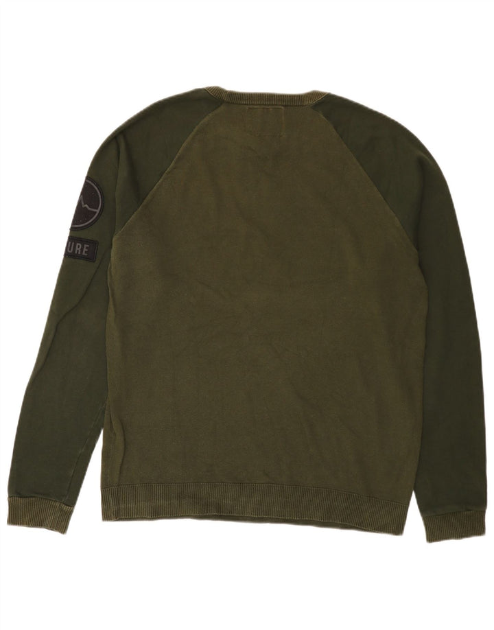 Męski sweter Jack & Jones, duży, zielony, z blokami kolorów