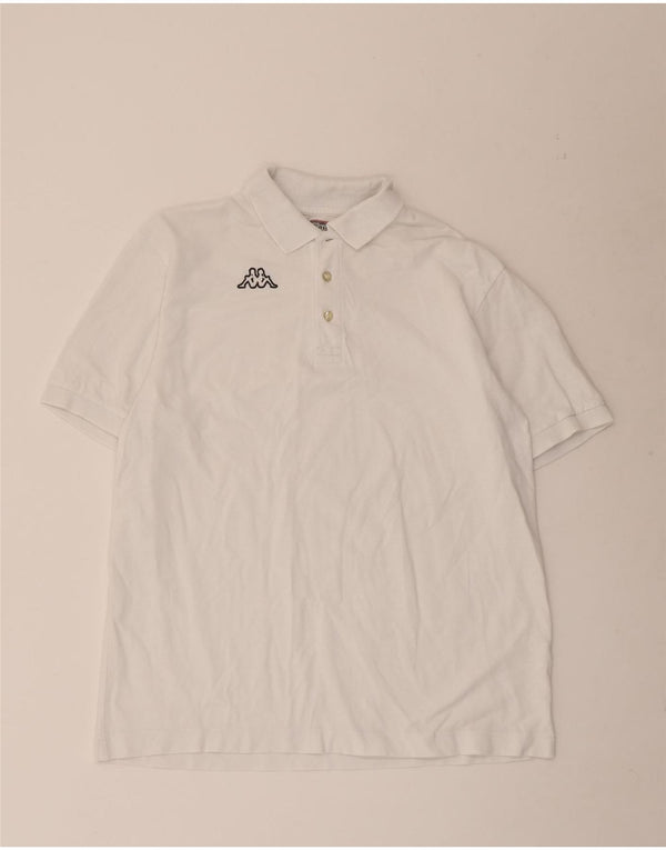 Męska koszulka polo Kappa XL, biała, bawełniana