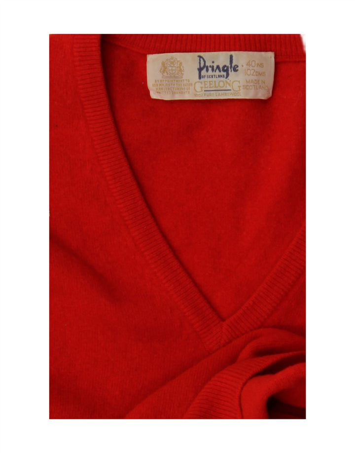 Damski sweter typu Crop Oversize z dekoltem w kształcie litery V PRINGLE IT 40 Small Red