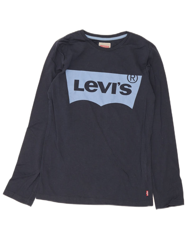 Chłopięcy top Levi's Regular Graphic z długim rękawem 13-14 lat, granatowa, bawełniana
