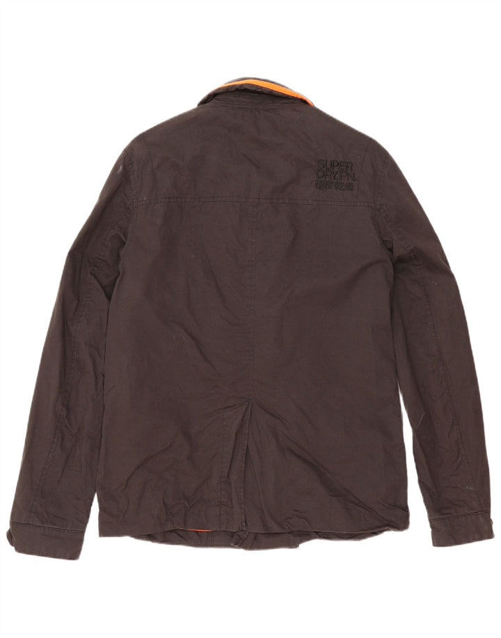 Damski płaszcz grochowy Superdry UK 16, duży, czarny, bawełniany