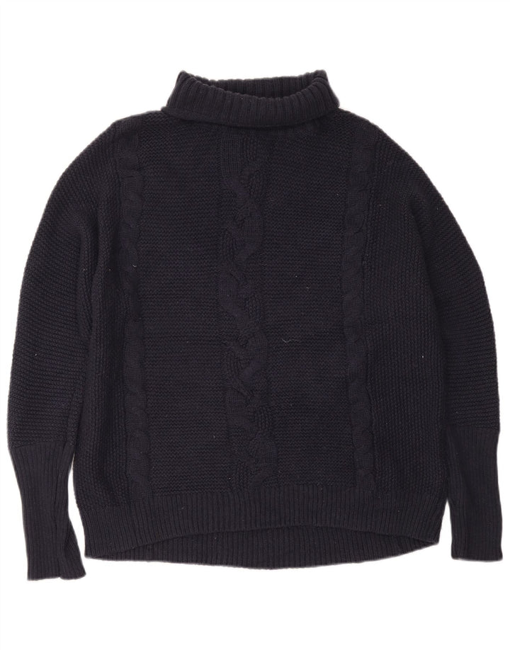 Damski sweter oversize Gap z wywijanym dekoltem UK 16, duży granatowy nylon