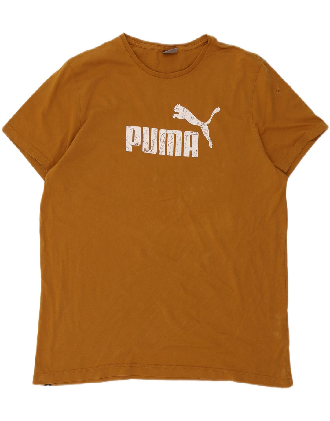 Męska koszulka z grafiką Puma, 2XL, brązowa, bawełniana