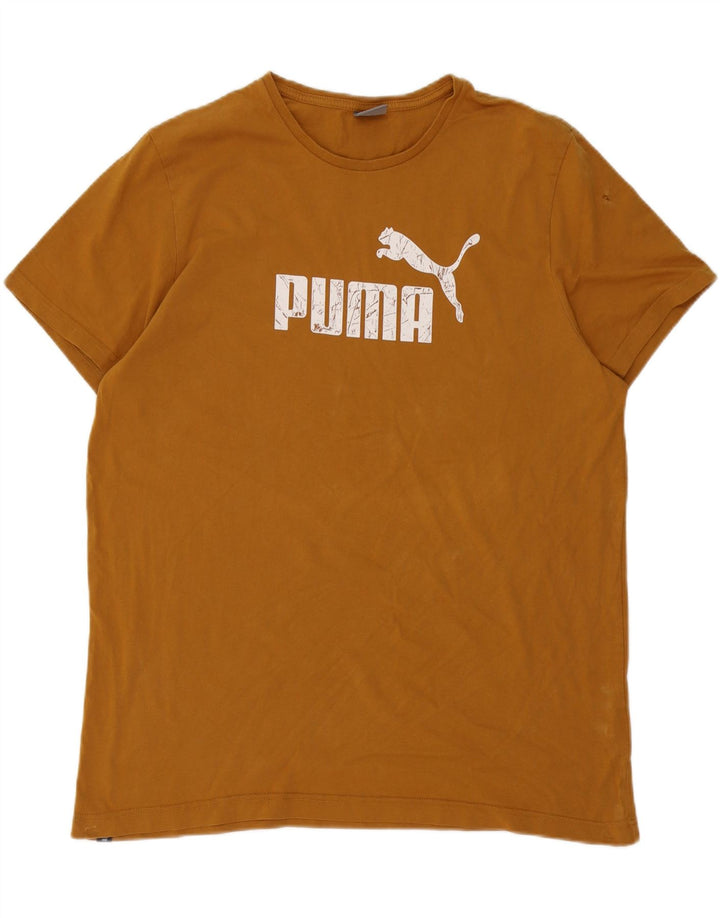 Męska koszulka z grafiką Puma, 2XL, brązowa, bawełniana