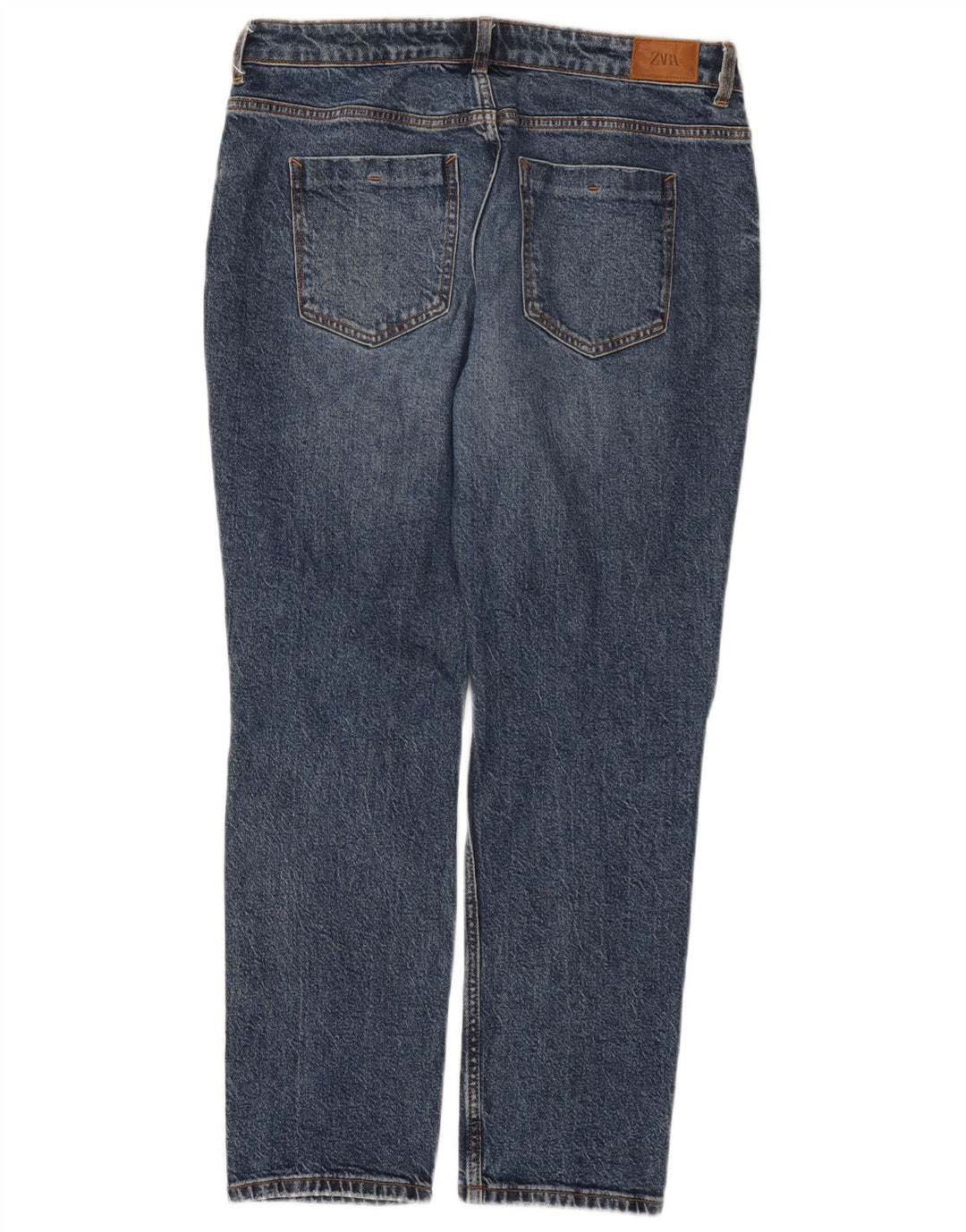 Damskie jeansy Zara w trudnej sytuacji, proste EU 40, średnie, W30, L28, niebieska bawełna