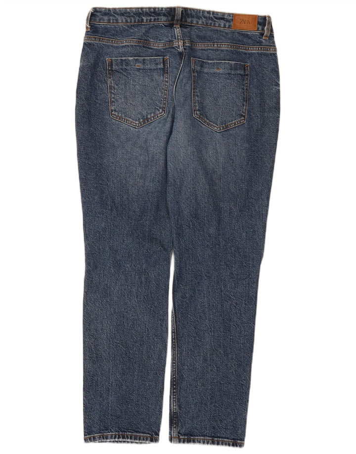 Damskie jeansy Zara w trudnej sytuacji, proste EU 40, średnie, W30, L28, niebieska bawełna