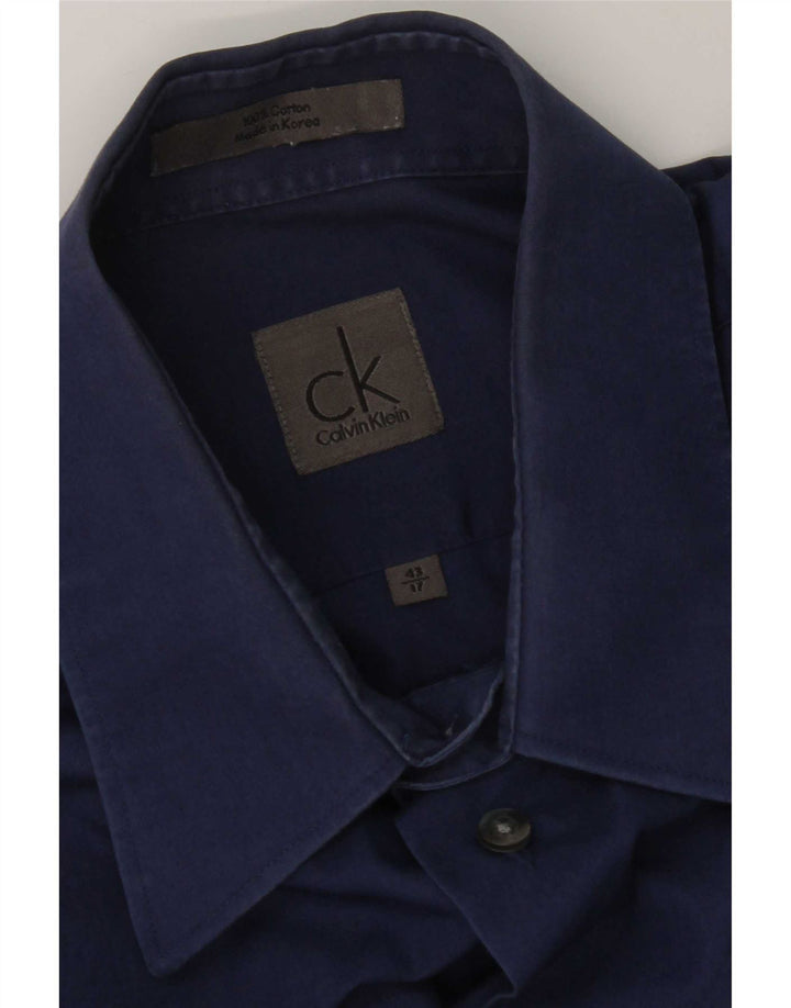 Koszula męska Calvin Klein, rozmiar 17 XL, niebieska, bawełniana