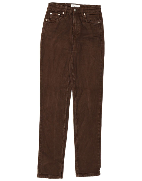 Zara Womens Slim Jeans EU 36 XS W26 L31 Brown Cotton