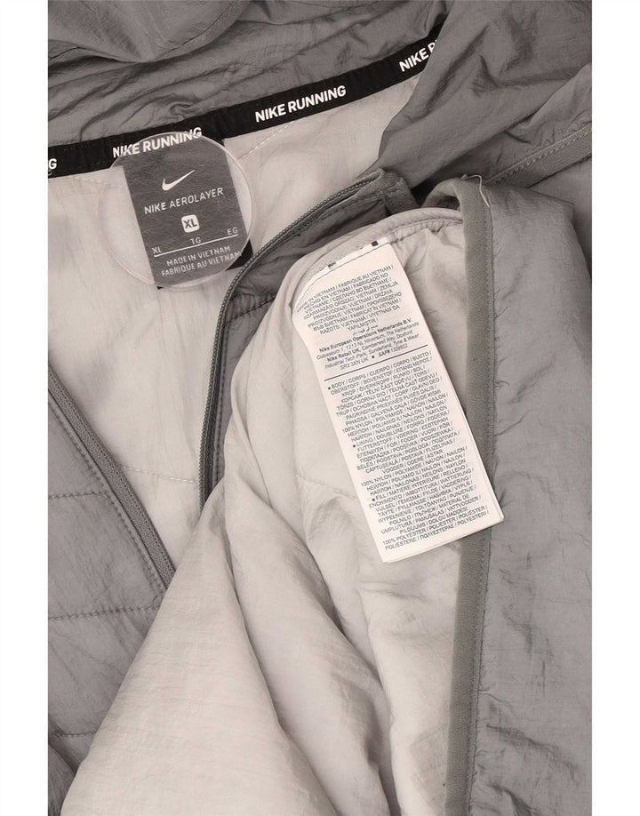 Męska wyściełana kurtka z kapturem Nike UK 42 XL Szary nylon