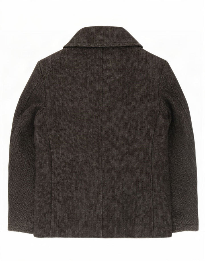 Płaszcz męski Superdry Pea Coat UK 40, duży, szary, wełniany w jodełkę
