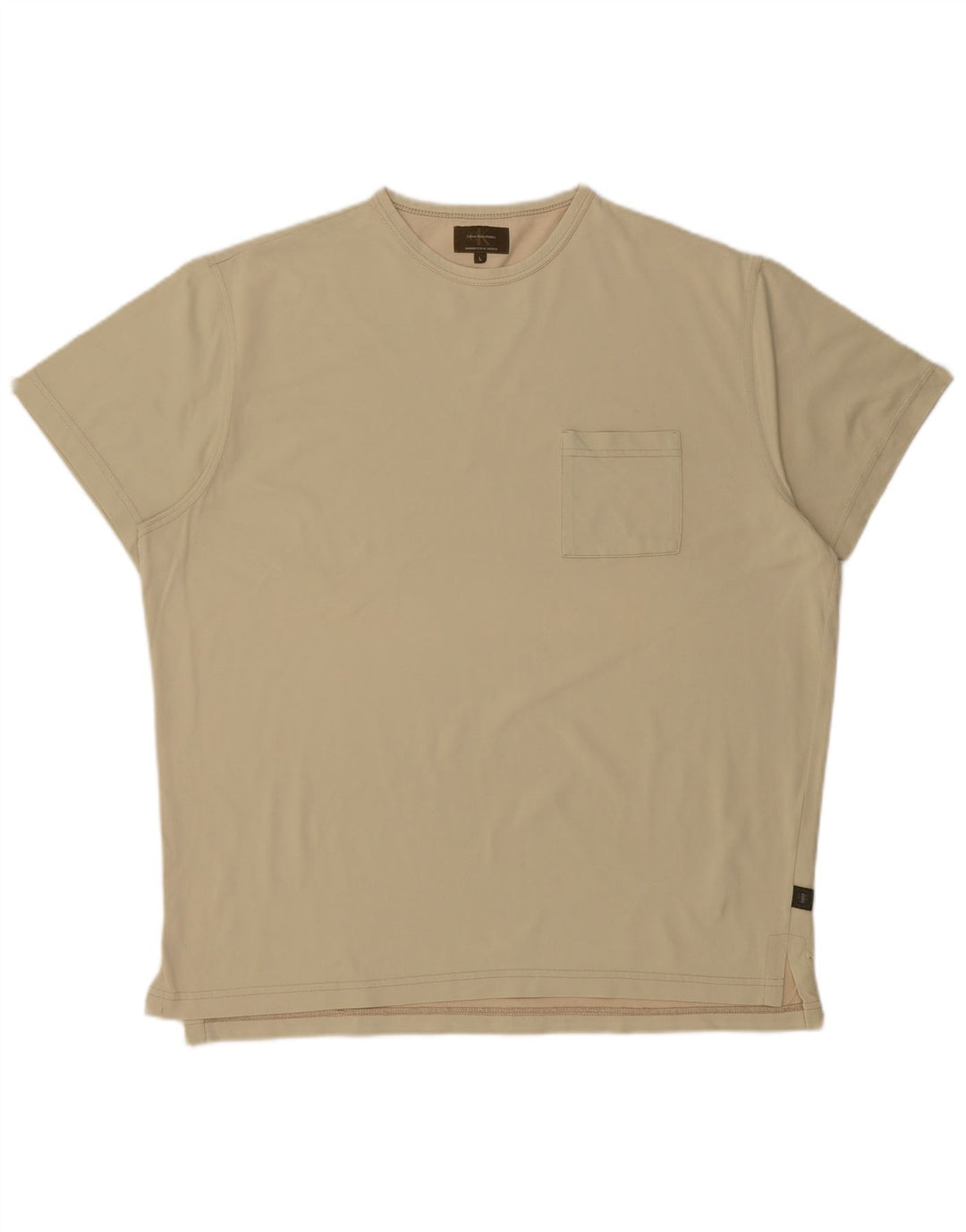 CALVIN KLEIN Męski T-shirt w kolorze khaki, duży, khaki