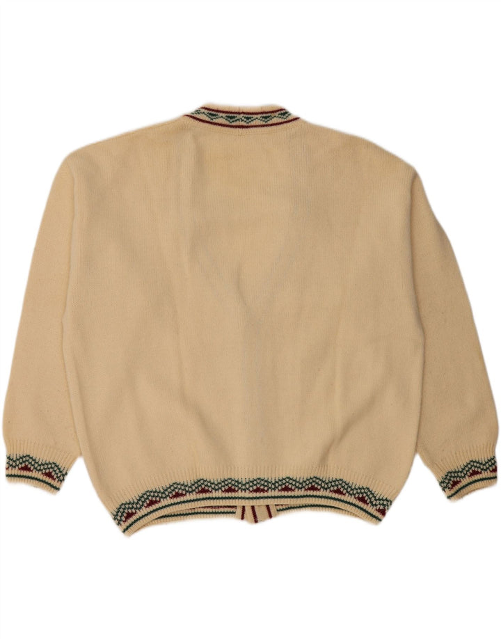Vintage męski sweter kardigan IT 52 duża beżowa wełna