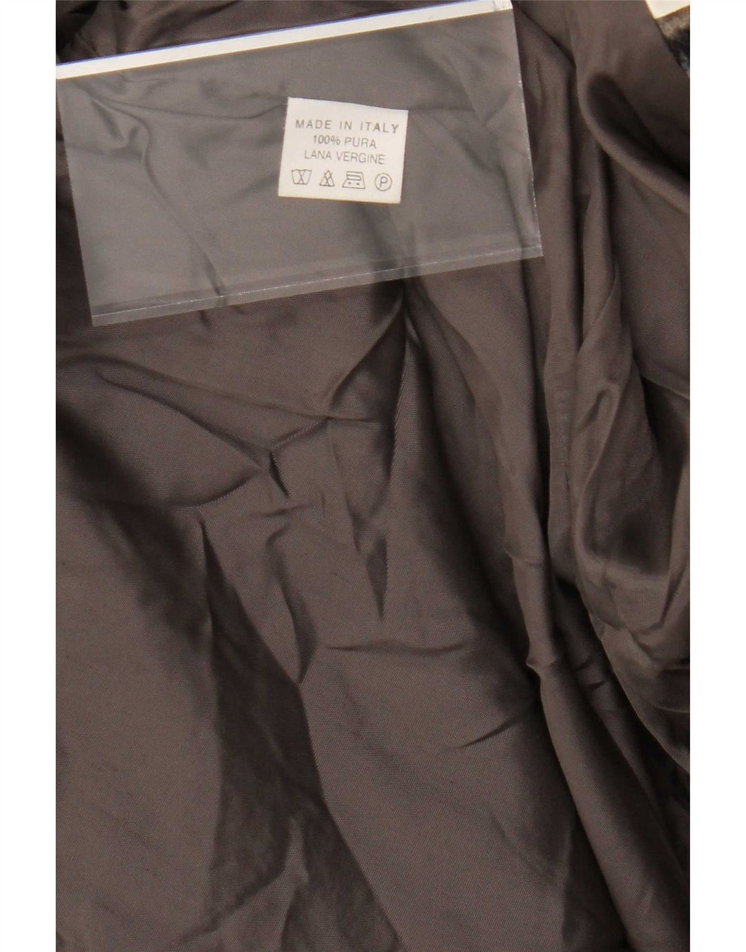 Płaszcz damski w stylu vintage UK 14, średnia brązowa krata z dziewiczej wełny