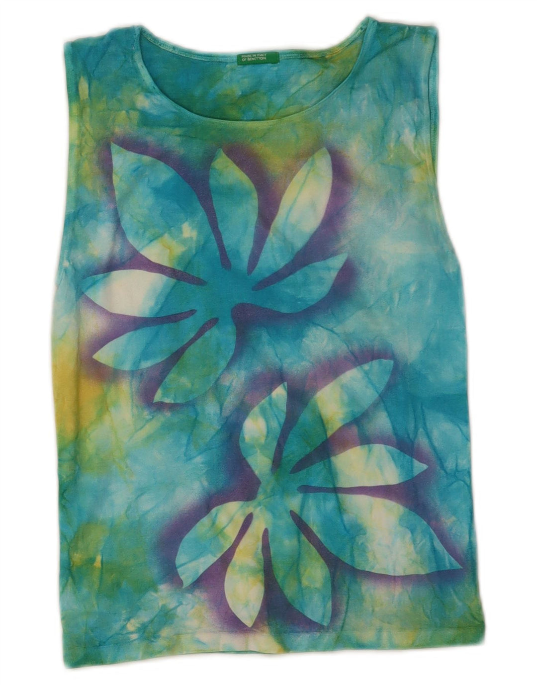 Top damski Benetton z kamizelką UK 4 XS, wielokolorowy Tie Dye