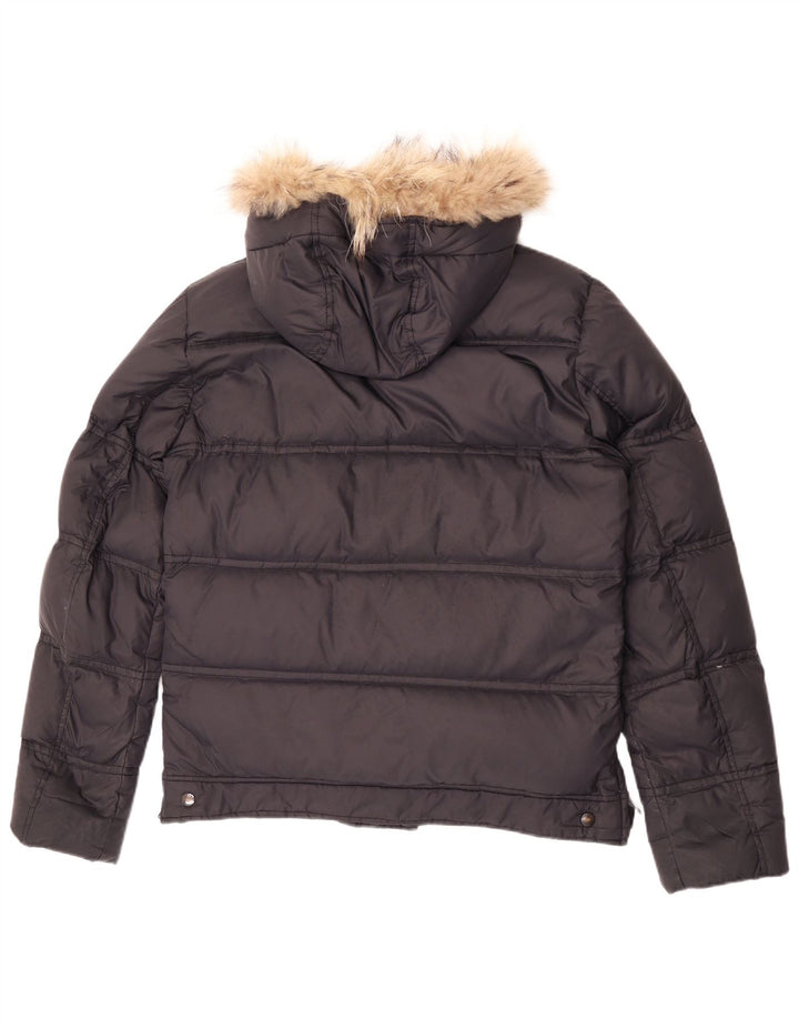 Męska ocieplana kurtka z kapturem Blauer UK 38 Średni czarny nylon