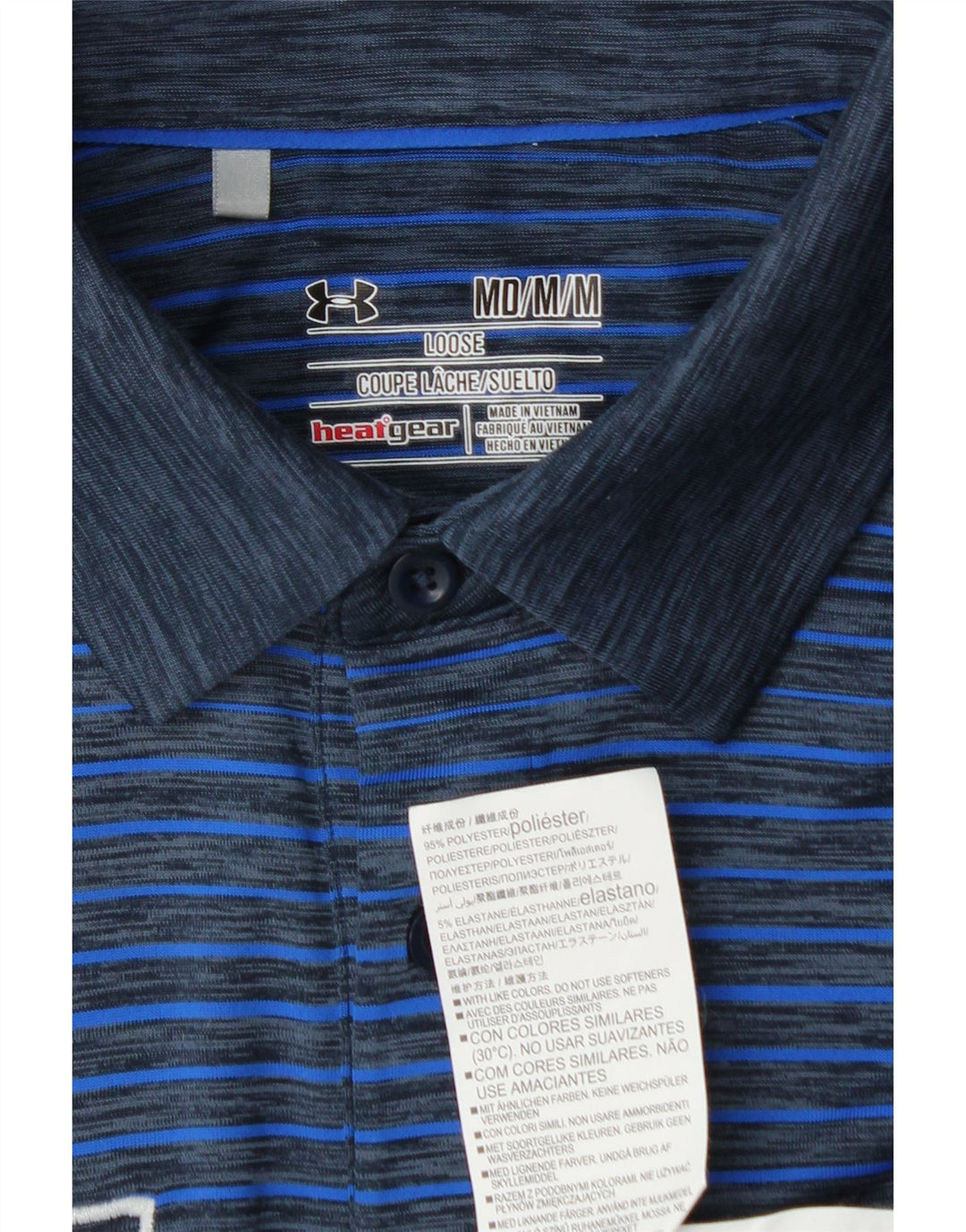 Męska koszulka polo UNDER ARMOUR Heat Gear Graphic w średnie niebieskie paski