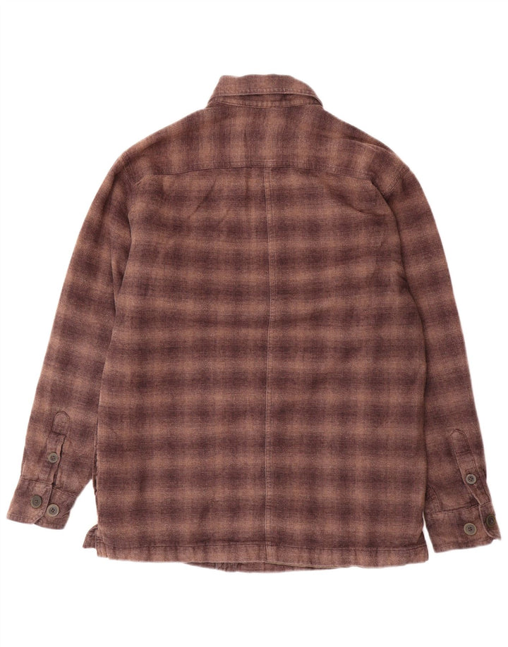 IZOD Męska koszula flanelowa drwal, mała, brązowa, bawełniana krata