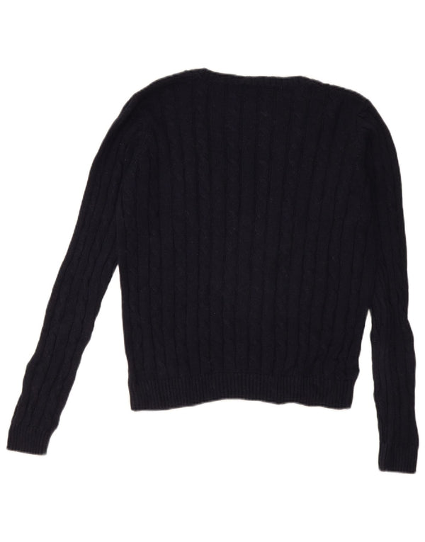 US Polo Assn. Damski sweter z dekoltem w kształcie litery V, UK 10, mały, granatowy