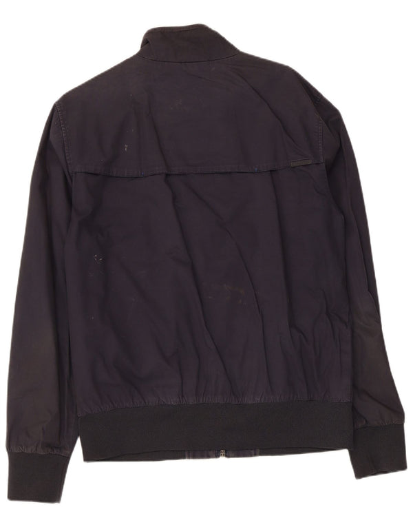 Superdry Mens Bomber Jacket UK 42 XL Navy Blue Cotton