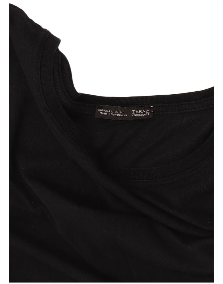 T-shirt damski Zara Top UK 16, duży, czarny