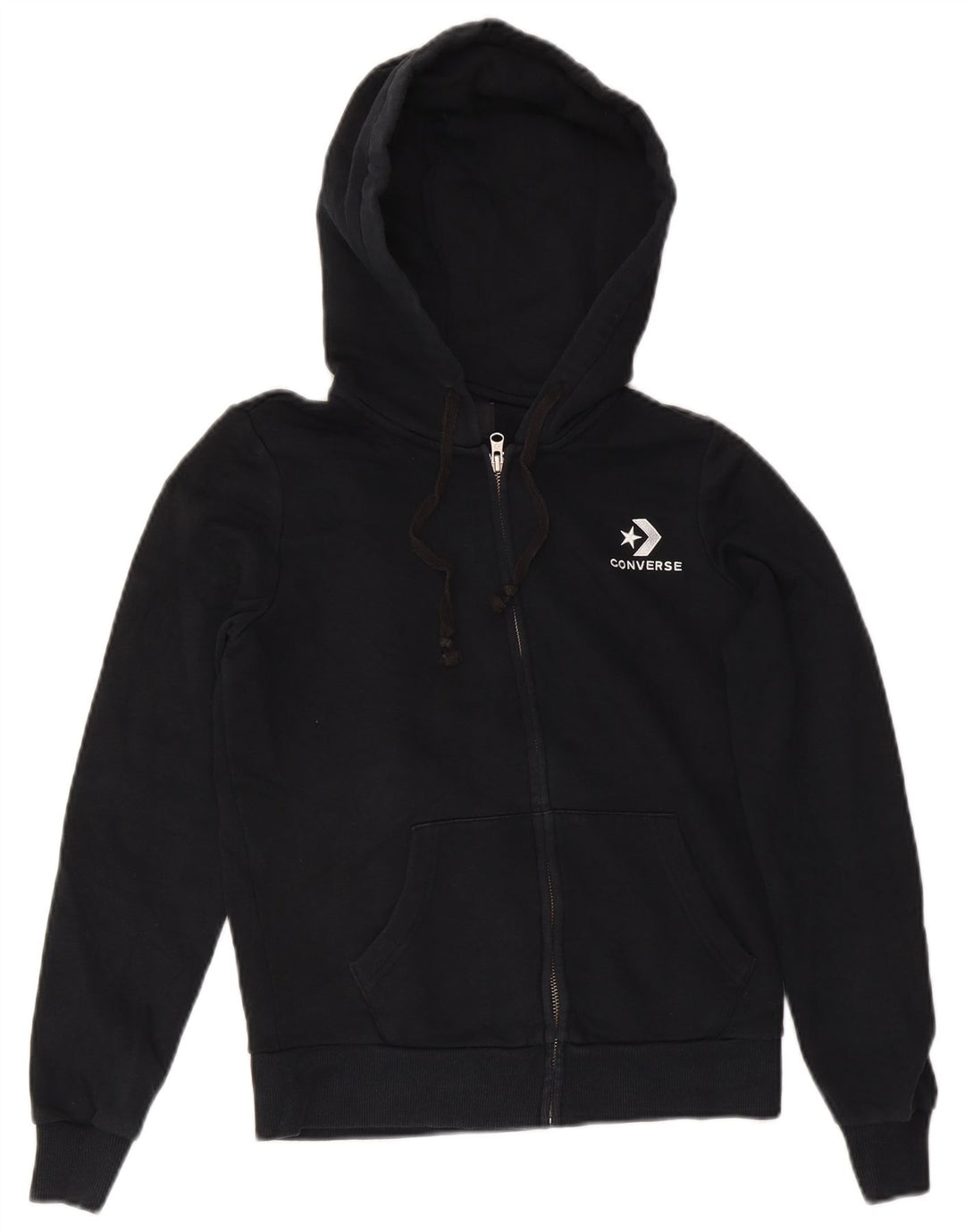 Damski sweter Converse z kapturem i zamkiem UK 6 XS, czarna bawełna