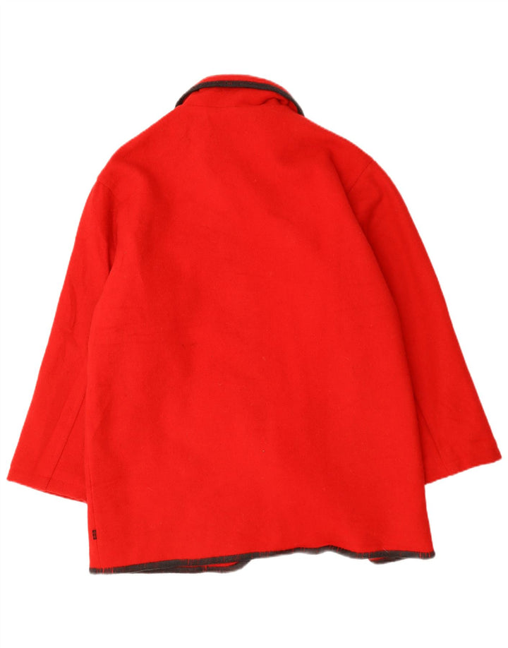 Damski płaszcz oversize Woolrich UK 14, średnia czerwona wełna