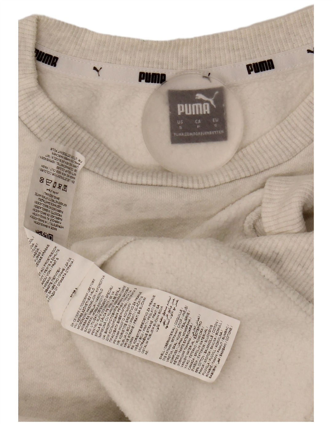 Damska bluza Puma z grafiką oversize, sweter UK 10, mała, szara bawełna
