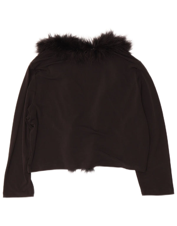 CALVIN KLEIN Bolero damskie z rękawem 3/4, UK 14, duże, czarne, poliestrowe