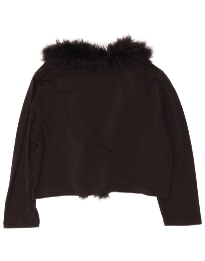 CALVIN KLEIN Bolero damskie z rękawem 3/4, UK 14, duże, czarne, poliestrowe