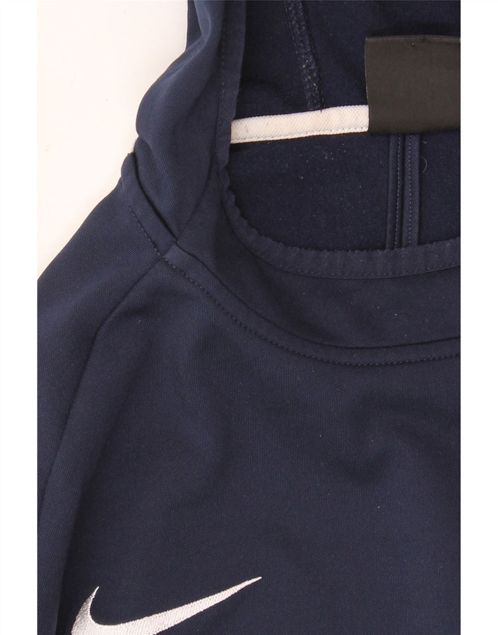 Męski sweter z kapturem Nike Dri Fit, mały, granatowy, z blokami kolorów, poliester