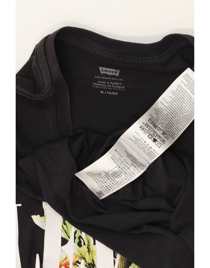 Męski T-shirt z grafiką Levi's Top XL, czarna bawełna