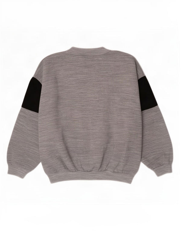 Damska bluza z grafiką w stylu vintage, UK 14, średni szary, blok kolorów