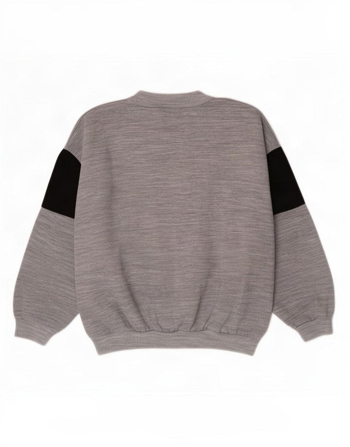 Damska bluza z grafiką w stylu vintage, UK 14, średni szary, blok kolorów