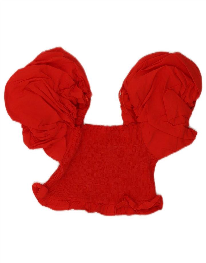 Krótki top damski Zara z odkrytymi ramionami, UK 8, mały, czerwony