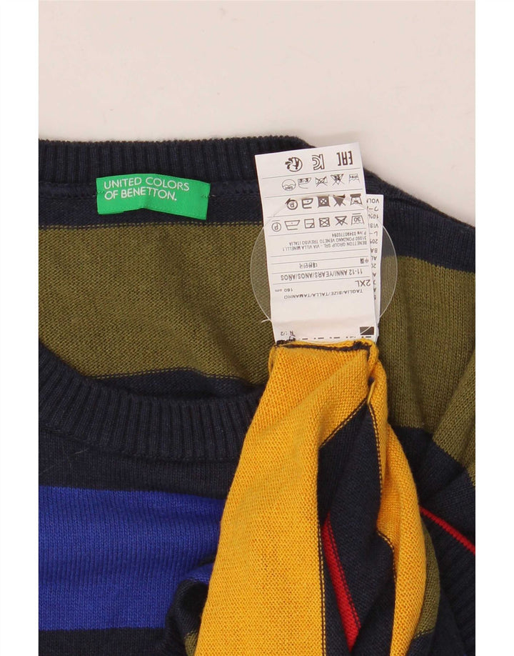 Sweter chłopięcy Benetton z okrągłym dekoltem, 11-12 lat, 2XL, wielokolorowy