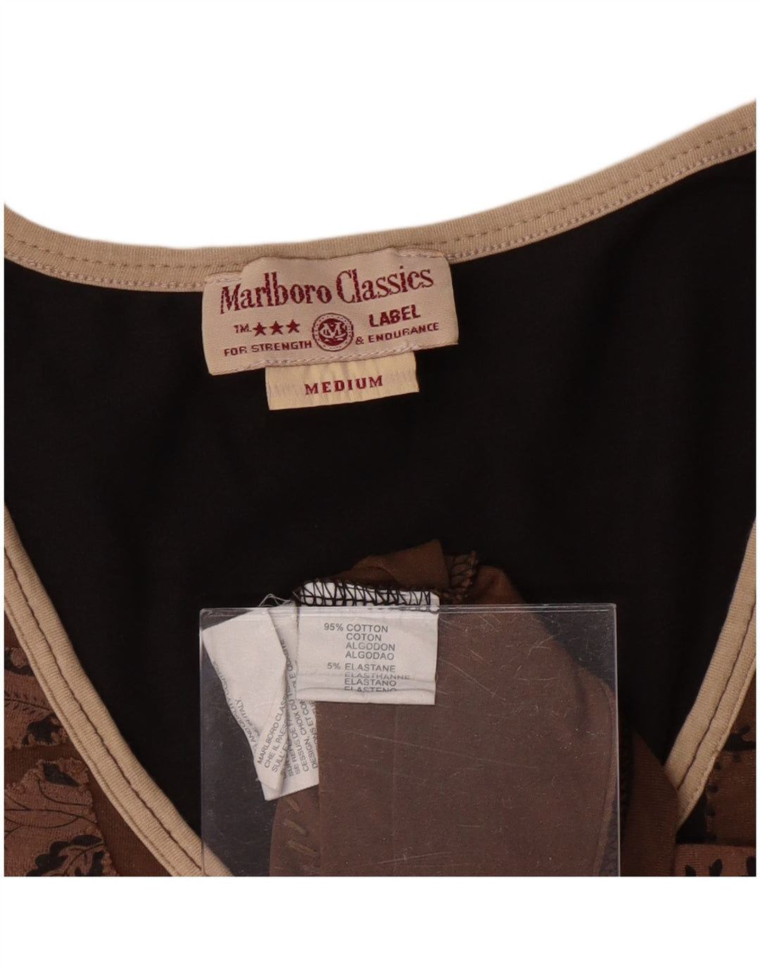 T-shirt damski MARLBORO CLASSICS Top UK 12 Średni brązowy bawełna Paisley