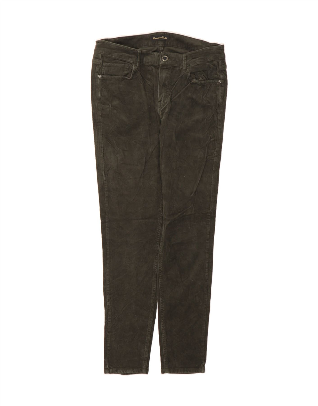MASSIMO DUTTI Womens Slim Corduroy Trousers EU 40 Medium W30 L29 Khaki Vintage Massimo Dutti and Second-Hand Massimo Dutti from Messina Hembry 