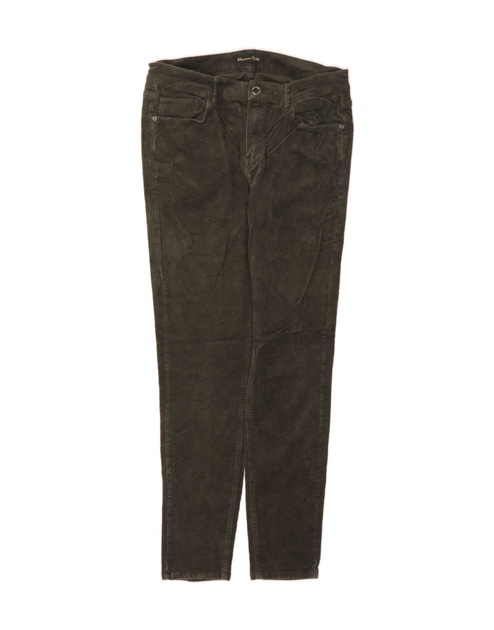 MASSIMO DUTTI Womens Slim Corduroy Trousers EU 40 Medium W30 L29 Khaki Vintage Massimo Dutti and Second-Hand Massimo Dutti from Messina Hembry 