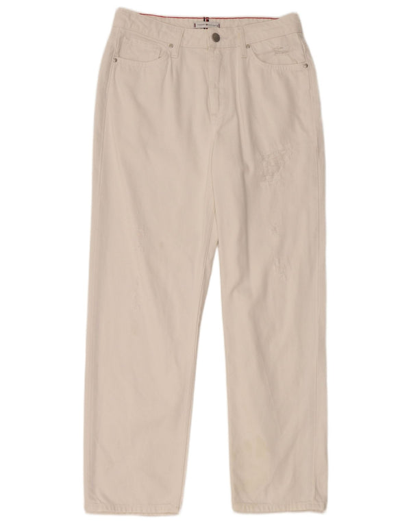 Damskie jeansy TOMMY HILFIGER w trudnej sytuacji W29 L28 Biała bawełna