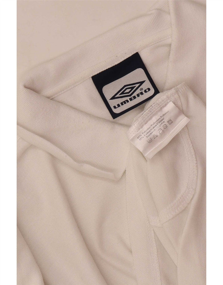Męska koszulka polo Umbro, duża, biała, sportowa, z poliestru