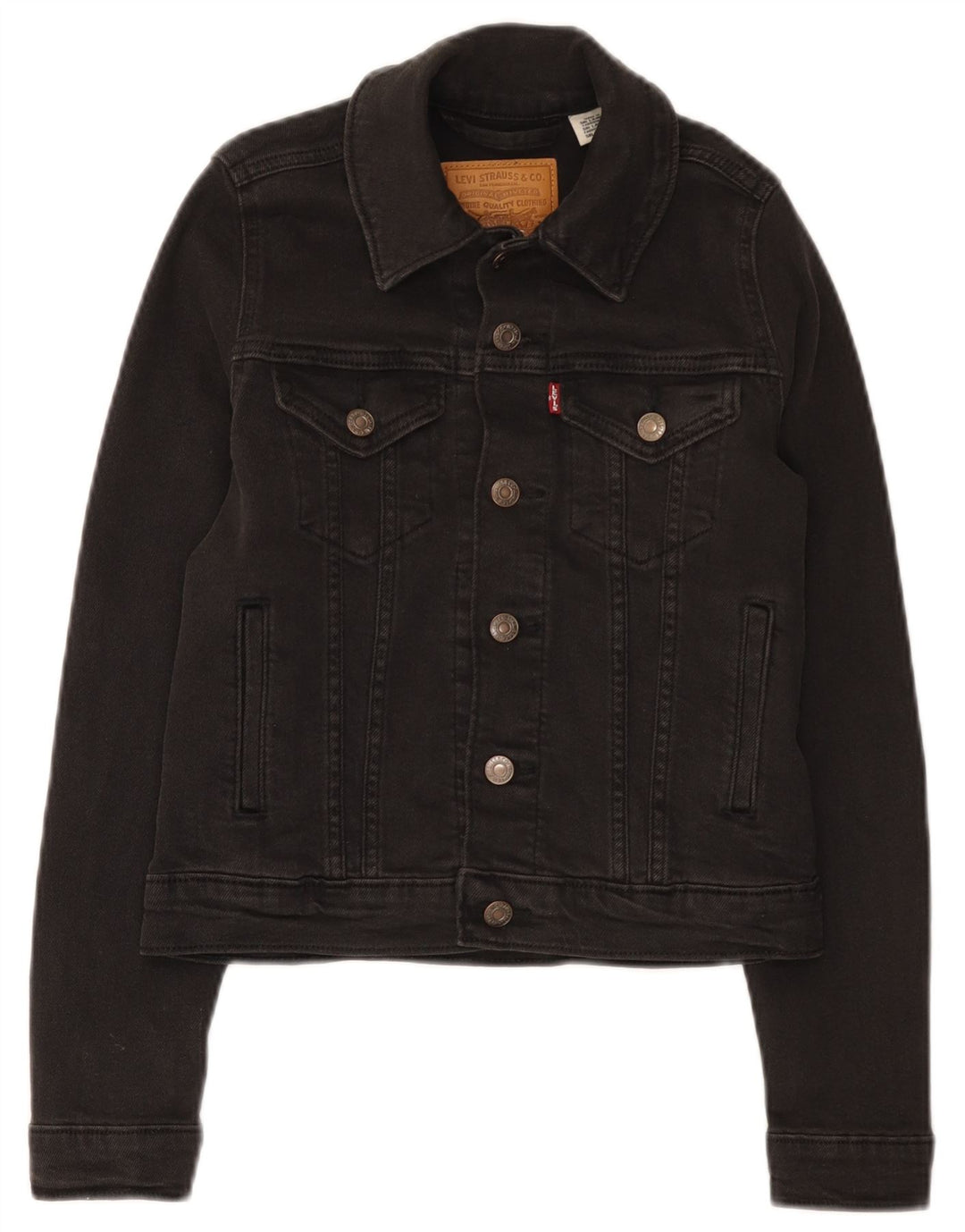 Damska kurtka dżinsowa Levi's Crop UK 2 2XS, czarna bawełna